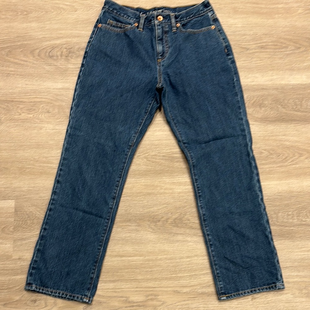Lands' End Women's Straight Leg Jeans - Blue 6P 6 Petite High Rise Straight Leg